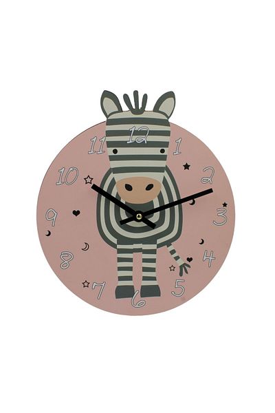 BM GİFT DESİGN Wall clock for children's room, 25x29 cm, zebra pattern