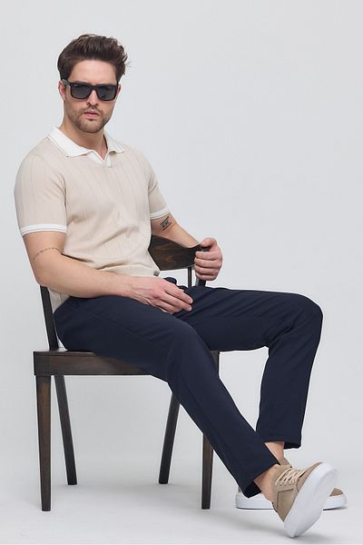 GIENTO Men's Elastic Waist Zippered Buttoned Lycra Jogger Trousers
