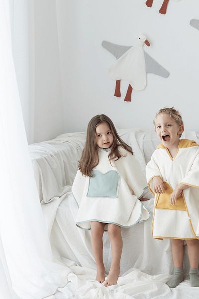 İrya Joy of Colors - Organic Cotton and Muslin Children's Poncho Mint