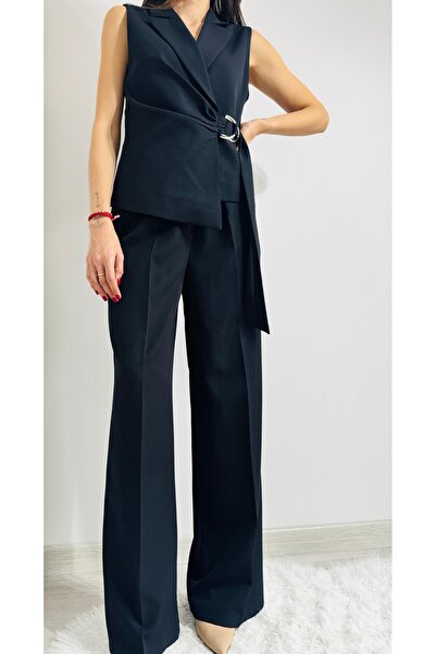 Butik In Shine Siyah Yelek Pantolon Takım