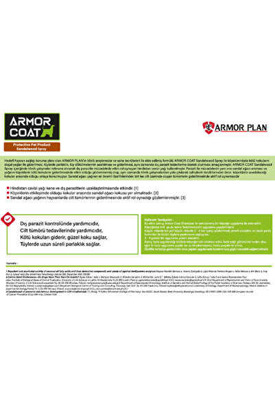 ARMOR COAT Köpek Bakım Spreyi Sandal Ağacı Kokulu 200 ml