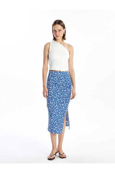 LC Waikiki Nevavm Slim Fit Floral Women's Skirt with a Difference