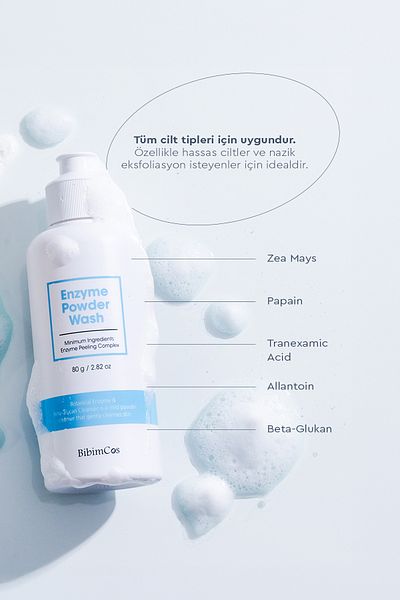 Bibimcos Enzyme Powder Wash 80gr - Purifying Powder Cleanser