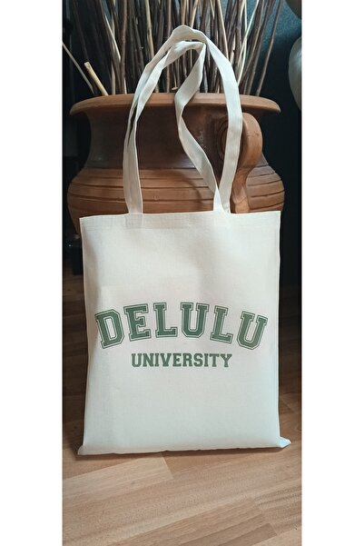 Cemira Delulu University University Y2K Caps Raw Cloth Tote Bag Handbag, Pint...