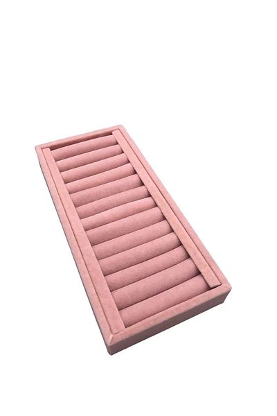 MeGass Dekor Domestic Production Suede Fabric Pink Color 35 Cm / 11.5 Cm Clamp-bracelet Display Stand