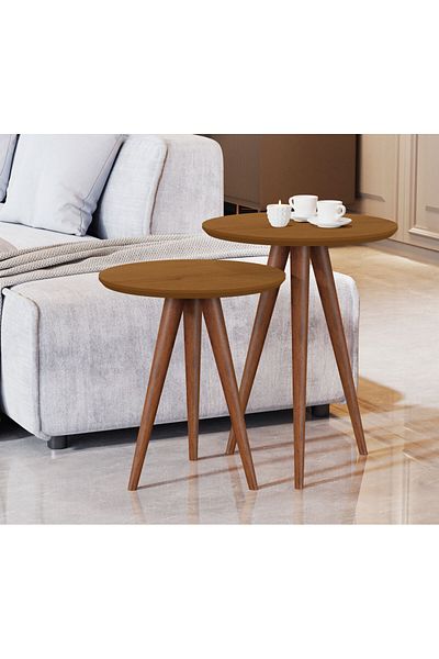 JB Moviecs Round Side Coffee Table Set for Living Room and Home 45*40