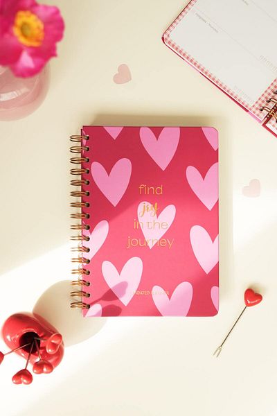 Matt Notebook A5 Spiral Bound Unlimited Planner Agenda with Motivational Pages Hearts