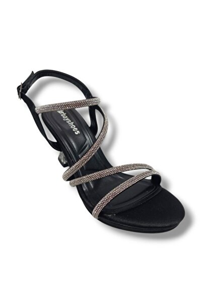 ERBAY 093-25 صندل نسائي بكعب شفاف من الساتان