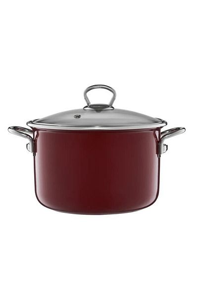 Emalia Olkusz 1907 Oala emailata cu capac 20cm, 2.6L, visiniu, Optimum