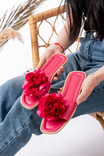 Slipcat Γυναικείες παντόφλες Rose Detail, Άνετη ελαφριά σόλα