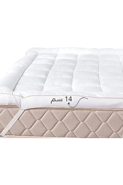 smart home Savings Package | Mattress Pad Height 14 cm with 2 Hotel Pillows 75x50 cm - White