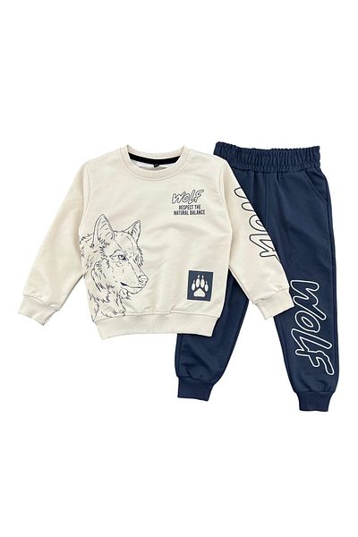 bakyaa Boy's Figured Cuffed Pocket Bottom Top Suit