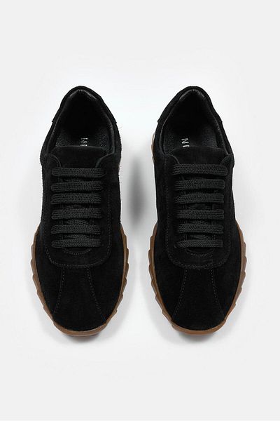 NILUFARR Diez Black Suede Genuine Leather Women's Sneaker