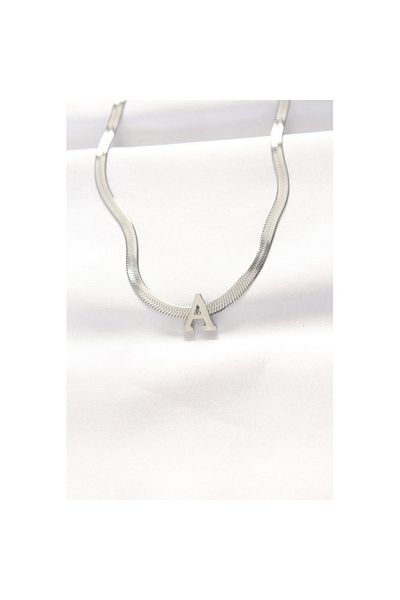 Skygo 316L Steel Letter a Silver Color Italian Chain Necklace - Tj-Bko8546