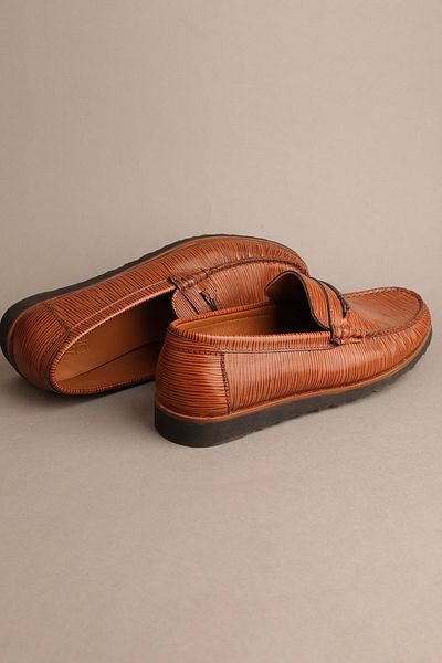 Gondol Men's Genuine Leather Classic Loafer Tan 42 Model