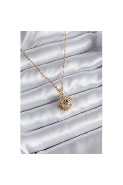 Skygo Gold Colored 316L Steel Zircon Stone Women's Necklace - TJ-BKO8170