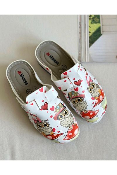 Zuum Dr Betty Printed Anatomic Women's Sabo - Heart Owl
