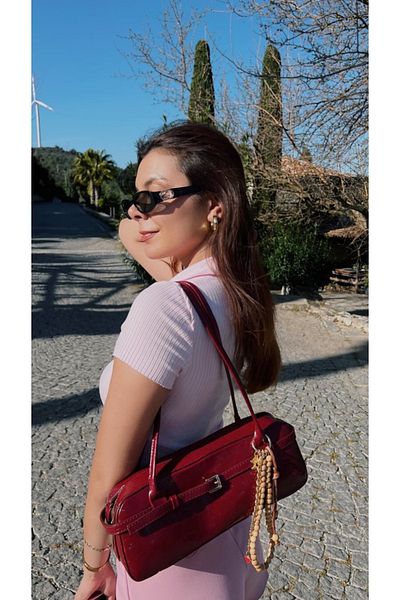 Sun Pieces La Nova Faux Leather Baguette Shoulder Bag