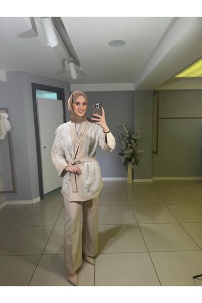 miaruj Miaruj Double Crepe Fabric Wide Leg Pants with Side Pockets