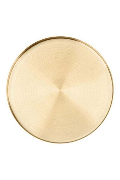 COOYA Golden Stainless Steel Circular Serving Tray,Cosmetic Jewelry Storage Organizer Tray 30*30CM