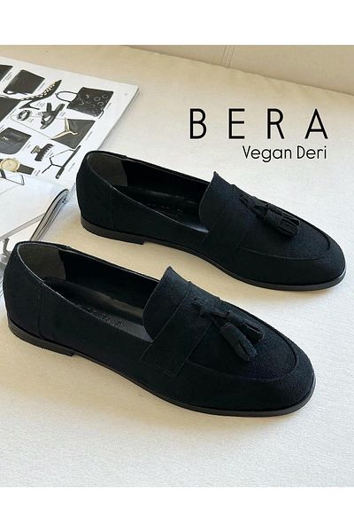 Zuum Дамски мокасини Bera Tassel Casual - Черни, велурени