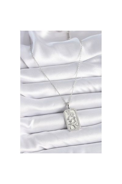 Skygo 316L Steel Silver Color Chain Capricorn Zodiac Sign Zircon Stone Women's Necklace - Tj-Bko9449
