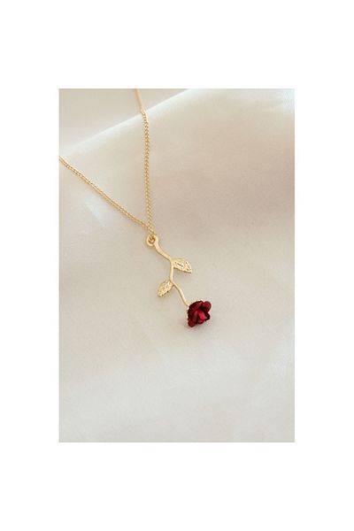 Skygo Red Rose Figured Necklace - TJ-BKO6392