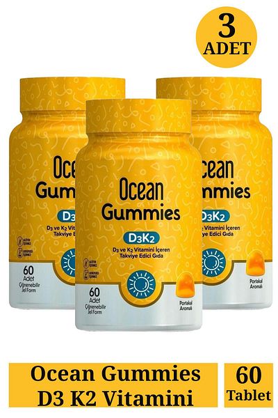 Ocean Gummies D3 Vitamin K2 60 Units (Set of 3)