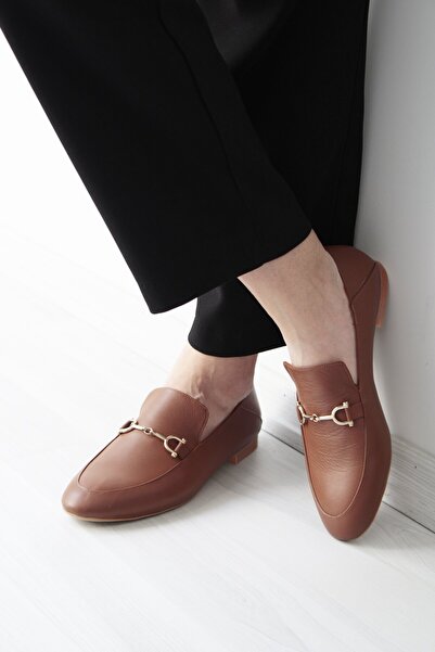Filinta Official Taba Berthe Kadın Deri Loafer