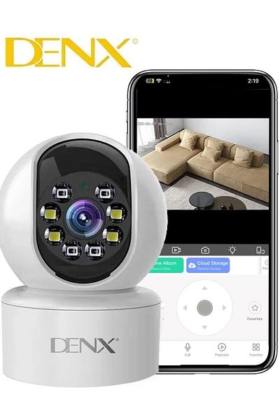 Denx كاميرا مراقبة عالية الدقة بدقة 3.0 ميجا بكسل، تتميز برؤية ليلية ملونة