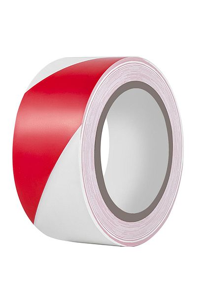 Generic Red and White Safety Warning Tape - Non-Adhesive, Ideal for Construction Sites - 100 Yards x 2 Inches