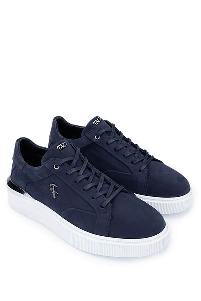 Tamer Tanca Men's Genuine Leather Navy Blue Nubuck Sneakers & Sports Shoes