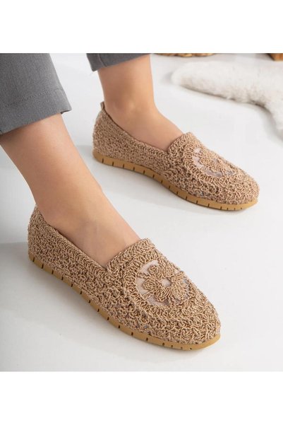 WOSSE Lace Hand-Knitted Ballet Women's Shoes Comfortable Sole Daily Shoes