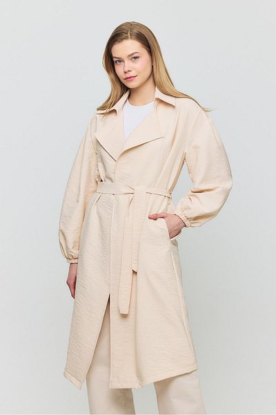 Rays Belted Sleeve - Elastic Trench Coat Stone