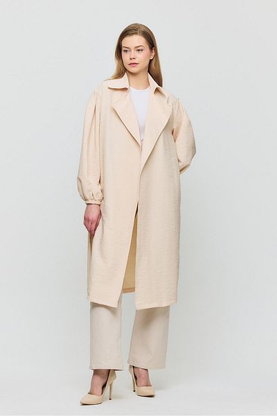 Rays Belted Sleeve - Elastic Trench Coat Stone