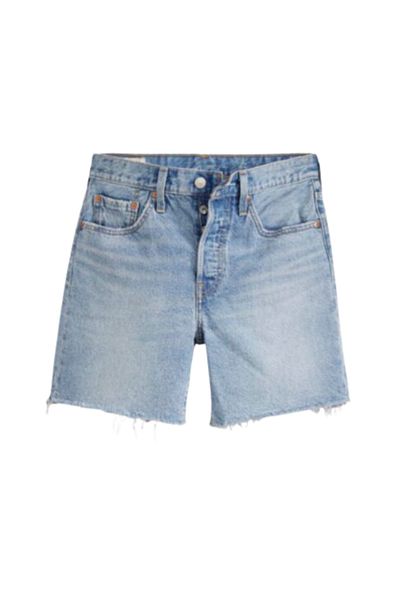 Levi's 501 Mid Thigh Lw T Fun Flare Ligh Pantaloni scurți pentru femei albastru deschis