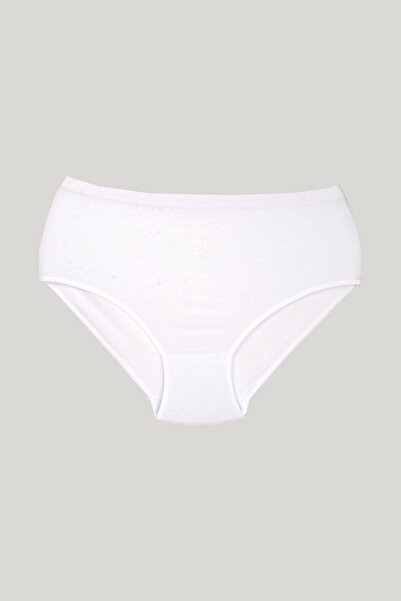 Ceylanoğlu Women's White Ribbed Panties 12 Pack 106