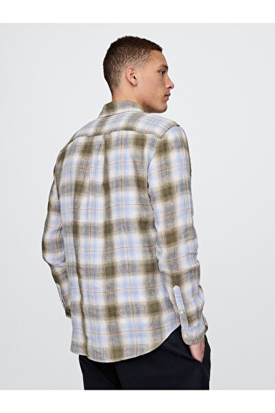 GAP Erkek Çok Renkli Keten Klasik Gömlek