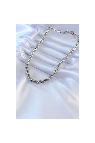 Skygo 316L Steel Silver Color Twist Model 45 cm Women's Necklace - TJ-BKO7588