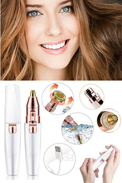 Lurette Çift Başlıklı Şarjlı Kaş Bıyık Alma Epilatörü -Yüz Epilatör- Kıl Kaş ...