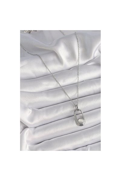Skygo 316L Steel Silver Color Chain White Cat Eye Model Women's Necklace - Tj-Bko9612