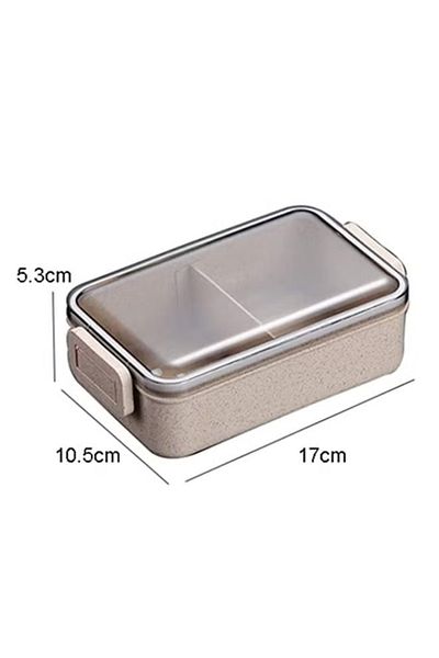 fulina Portable Lunch Box,Two Compartment Leak-proof,Separate Storage,for home,outdoor,17 x 10.5 x 5.3cm