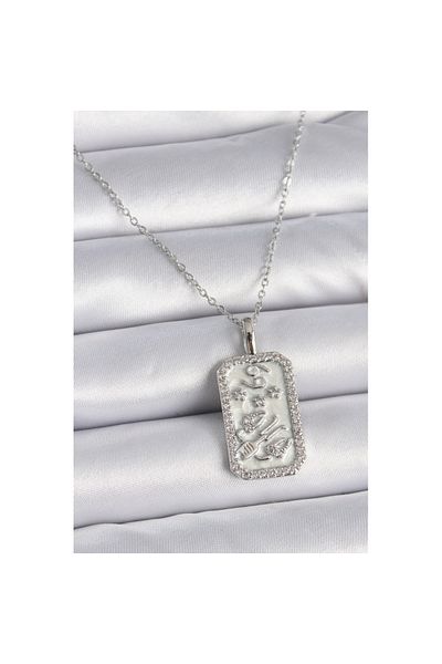 Skygo 316L Steel Silver Color Chain Crab Zodiac Zirconia Women's Necklace - Tj-Bko9448