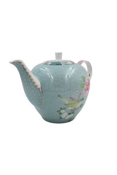 Pip Studio Porcelain teapot, Pip Studio, Bleu, 1.6l, Blushing Birds collection