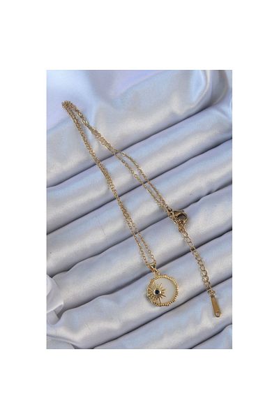 Skygo 316L Steel Gold Color Zircon Stone Enamel Polar Star Necklace - Tj-Bko9147