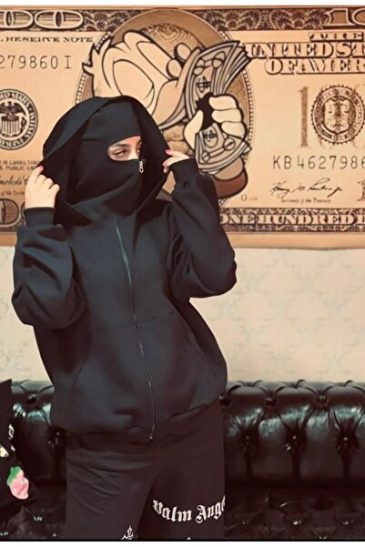 Karakedi Світшот з капюшоном на блискавці та маскою