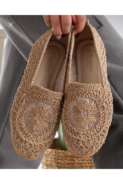 WOSSE Lace Hand-Knitted Ballet Women's Shoes Comfortable Sole Daily Shoes