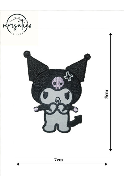 REMSATİC Ütü Ile Yapışan Arma - Patch - Kuromi Modeli (8CM X 7CM)