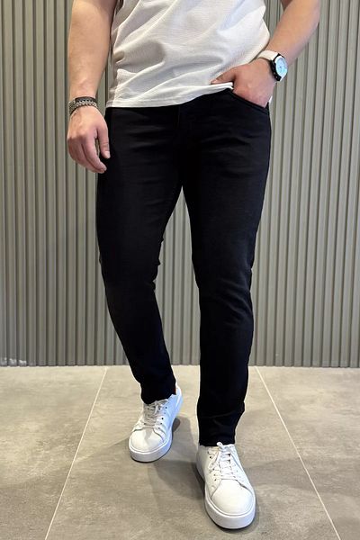 MİSHAR İTALİA Μαύρο Ανδρικό Jean Jeans Παντελόνι
