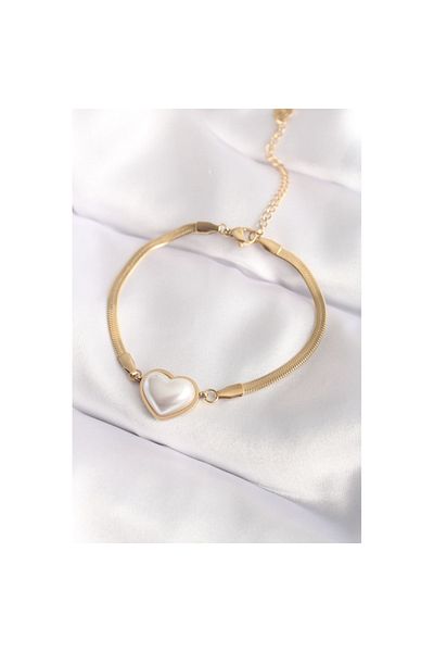 Skygo 316L Steel Gold Color Curved Heart Women's Bracelet - Tj-Bb6014